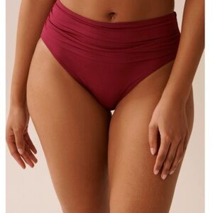 NWOT la vie en rose RED DRAPED MID WAIST BIKINI BOTTOM